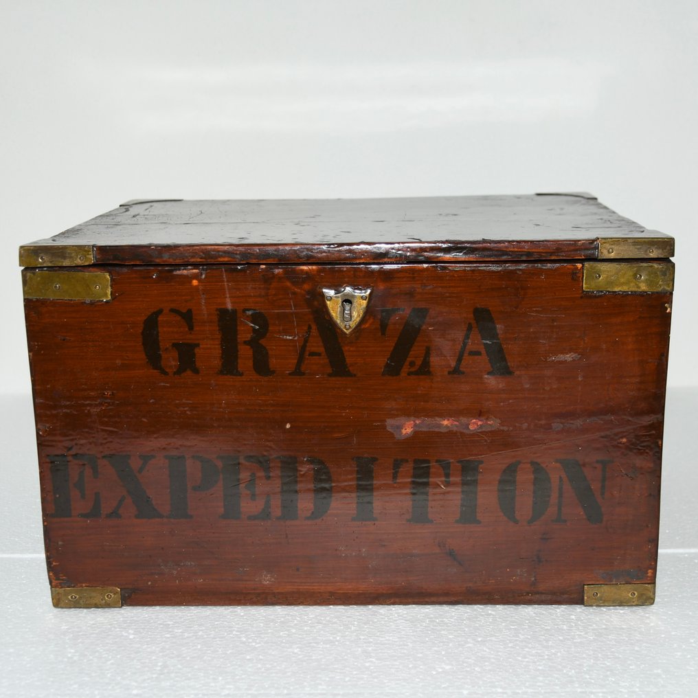 Φέρετρο - Red Port Entreposto de Gaia μπουκάλια ξύλινο μπρούντζινο αποθηκευτικό κιβώτιο - Υ 26 εκ. - Ξύλο, Ορείχαλκος, Μέταλλο - Στρατιωτική εκστρατεία #4.3