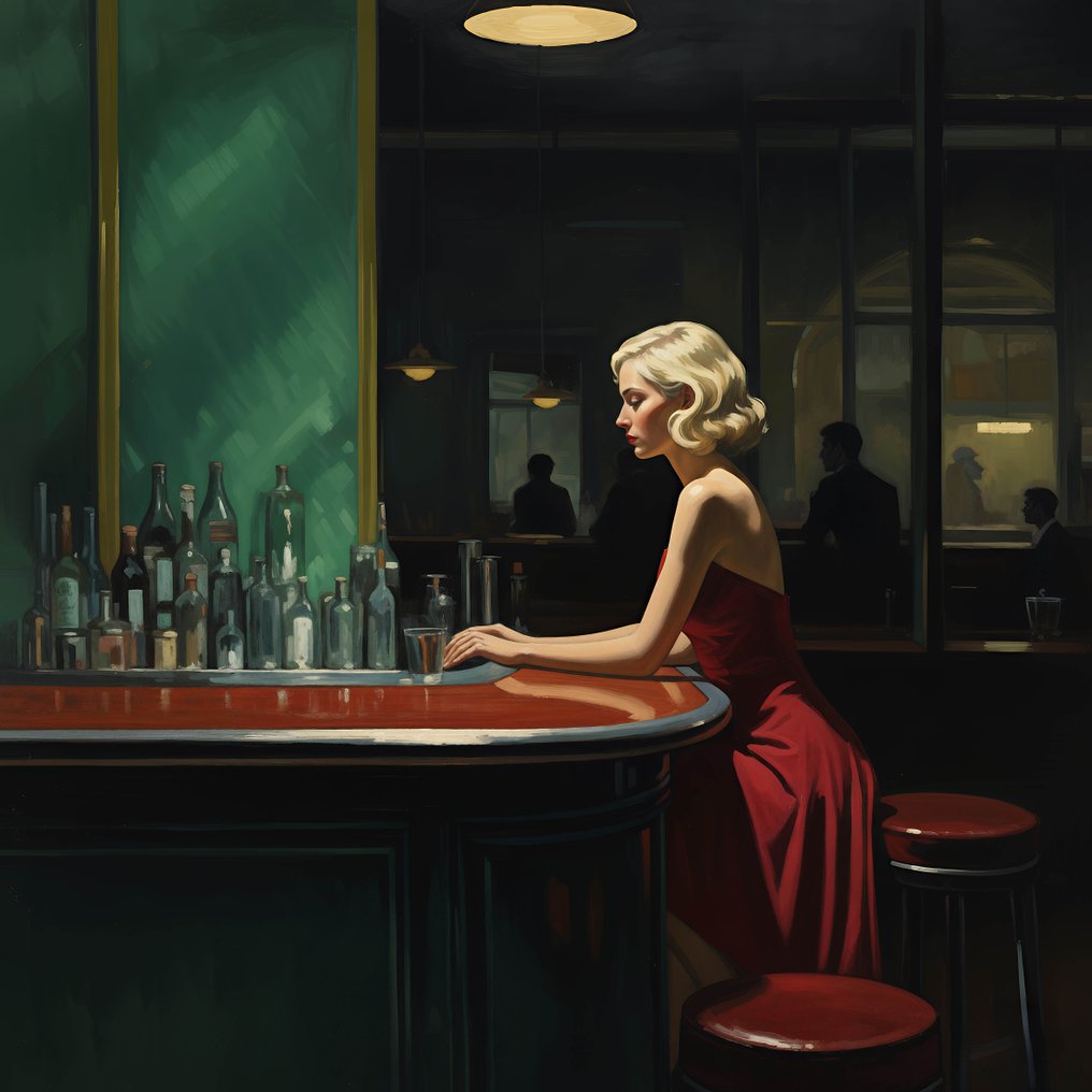 Le Yack - Red Dress, Last Drink - Hand signed #1.0