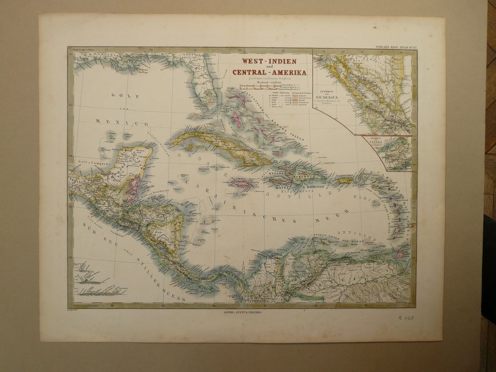 Central America - Karibia / Florida; A. Stieler / Justus Perthes - West-Indien und Central-Amerika - 1861-1880 #1.0