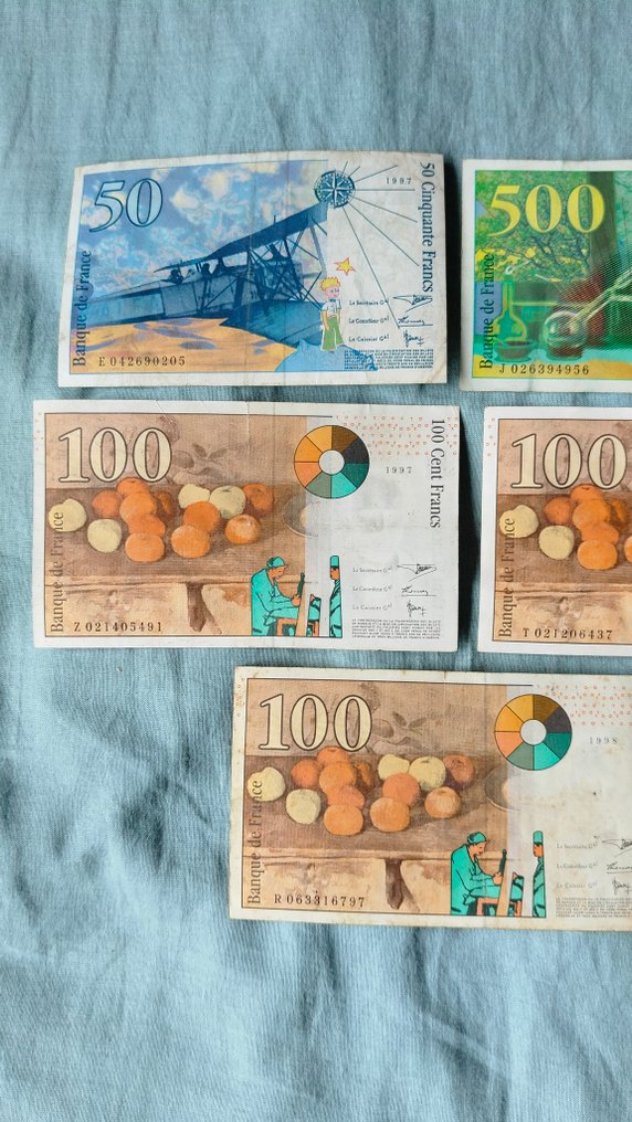 Frankrig. - 8 Banknotes - Various Dates  (Ingen mindstepris) #4.3