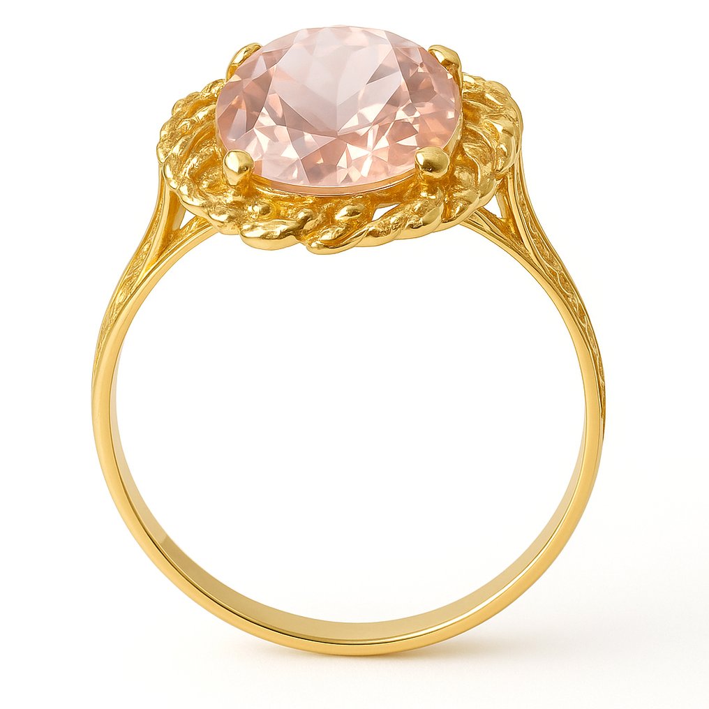 Inel - 18 ct. Aur galben -  6.50ct. tw. Cuarţ #3.2