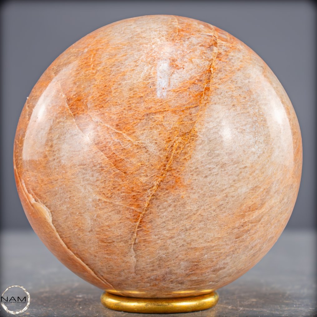 Φυσική ροζέ-σελήνιο σφαίρα με ζεστή, μεταξένια εμφάνιση- 1389.27 g #1.0