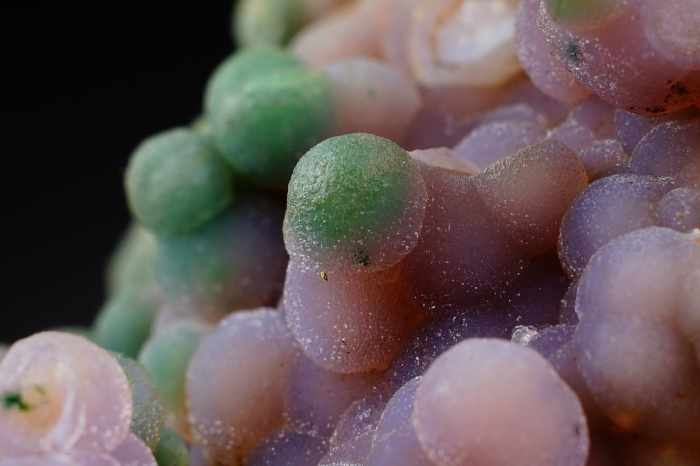 TOP Bicolour AMETHYST formazione botrioidale alias GRAPE CHALCEDONY - con CELADONITE - Altezza: 10.3 cm - Larghezza: 7 cm- 169 g #1.0