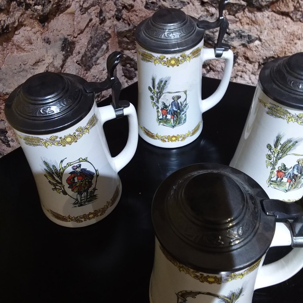 Temasamling - Ølglas i keramik med låg i tin. - SPLUGEN #3.2