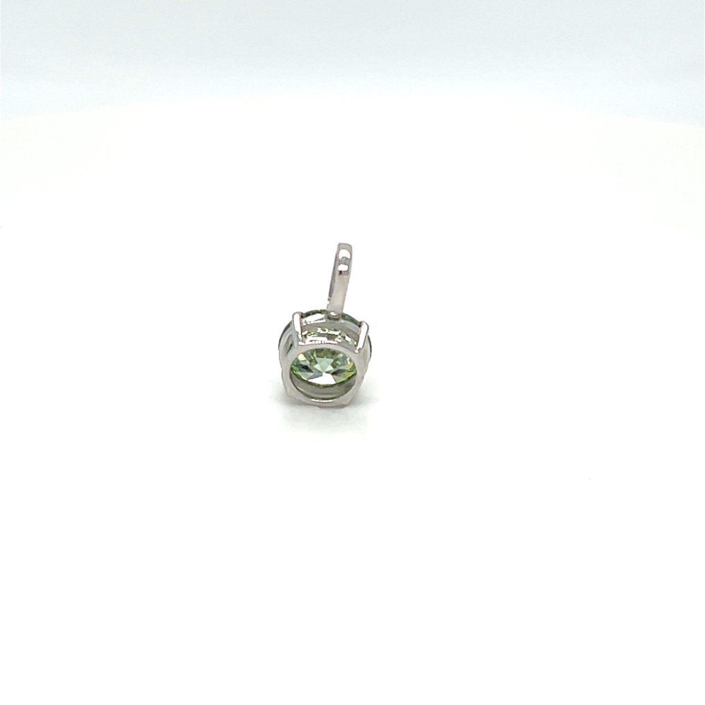 χωρίς τιμή ασφαλείας - Κρεμαστό κόσμημα - 14 καράτια Λευκός χρυσός - 1.03ct. tw. Πράσινο Διαμάντι (Διαμάντια εργαστηριακής καλλιέργειας με φανταχτερά χρώματα) #4.3