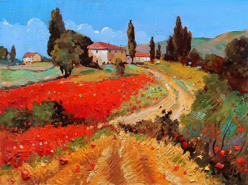 Andrea Borella (1946) - Tuscany landscape - In the summer #1.0