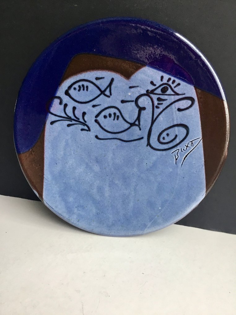 Thomas Buxo - 牆板 - 陶瓷 - 复古陶瓷鱼 #1.0