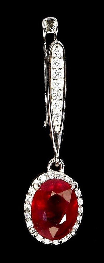 Utan reservationspris - Örhängen Silver Rubin #2.1