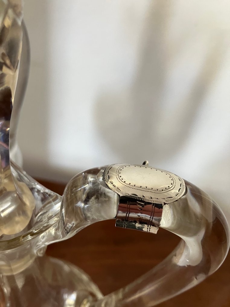 Φιάλη οίνου (2) - Κρύσταλλο - με ασημένια πόδια και λαιμοδέτες #2.1