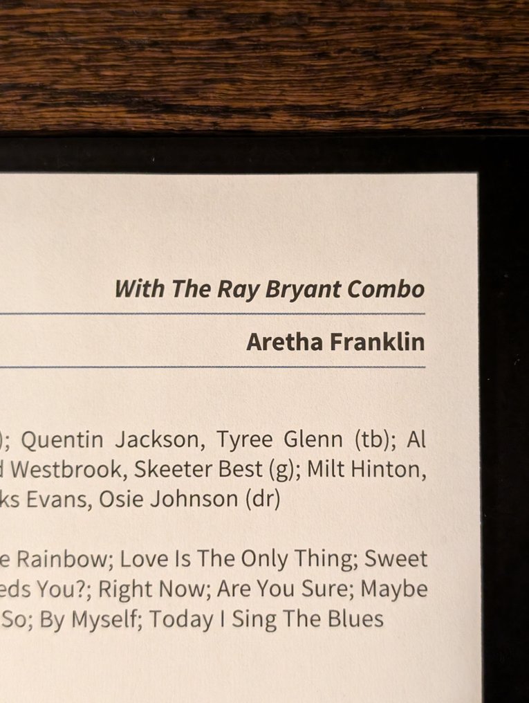 Aretha Franklin - With The Ray Bryant Combo - Speakers Corner/Columbia - Test Pressing - 黑膠唱片 - 測試盤, Promo 唱片, 重新發行, 180克, 立體聲 - 2017 #3.2