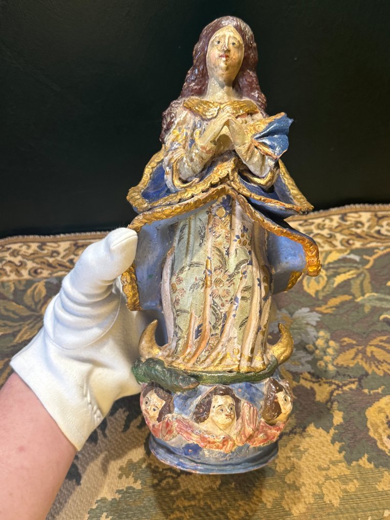 Statue, De Onbevlekte Ontvangenis van de Maagd Maria - 28 cm - Terrakotta #1.0