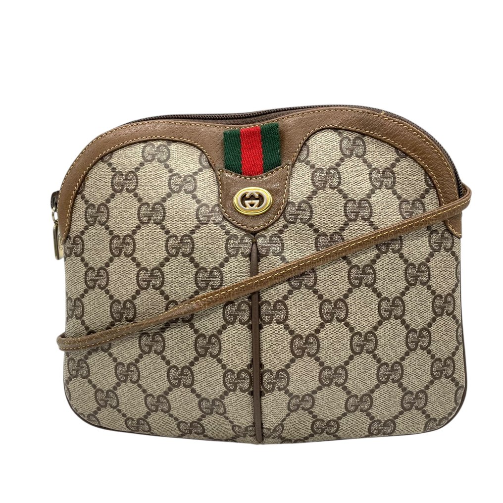 Gucci - GG Supreme Shoulder Bag with Web Stripe - Τσάντα ώμου #2.1
