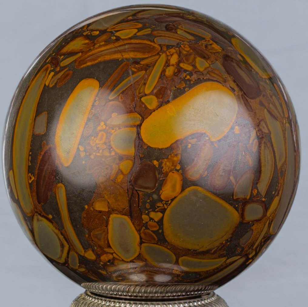 Bamboe Jasper Fine polished Bamboe Jasper sphere - Height: 10.9 cm - Width: 10.9 cm- 1828 g #1.0
