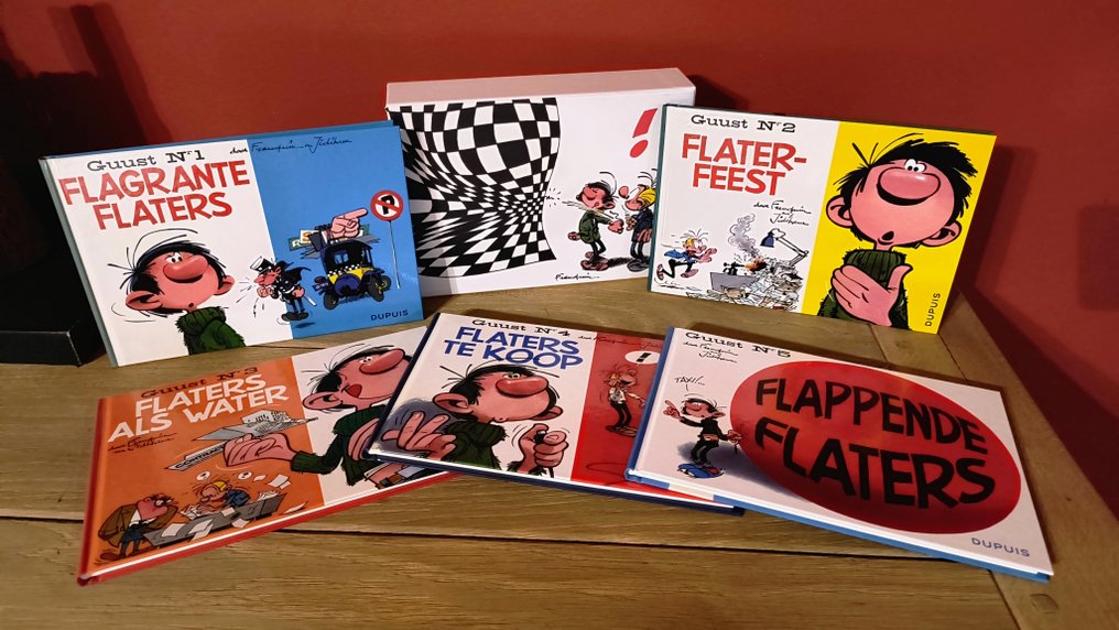 Guust Flater - 60 jaar Guust Flater Luxe box met facsimile uitgaven v/d eerste 5 oblong albums - 5 Album - Ensipainos #1.0