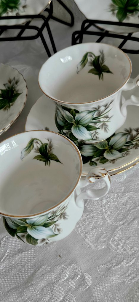 Royal Albert - 6人用咖啡套装 (13) - Trillium - 瓷 - 怀旧 #3.2