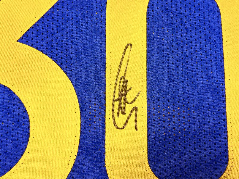 NBA - Stephen Curry - Autograph - Blå tilpasset basketballtrøye  #3.2