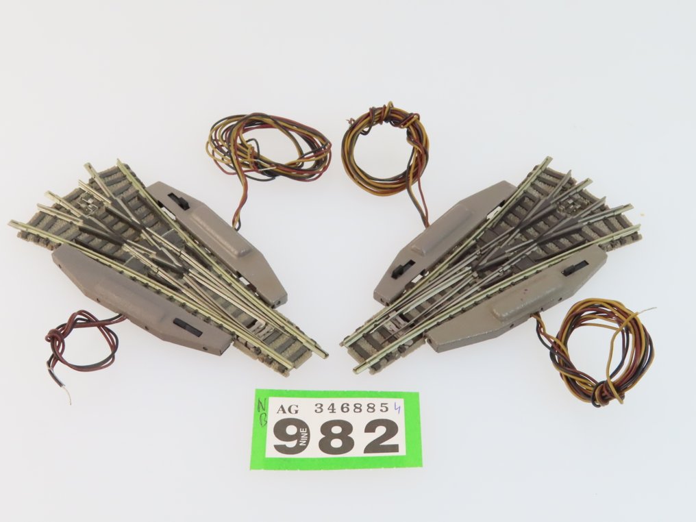 Fleischmann N轨 - 9157/9158 - 模型火车车轨 (2) - 2x 三路道岔配备电动驱动，Piccolo #2.1