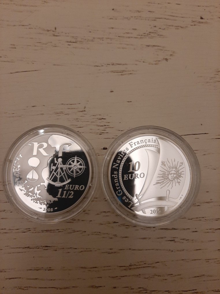 Γαλλία. 10 Euro 2008/2015 "Navires" (2 monnaies) Proof  (χωρίς τιμή ασφαλείας) #1.0