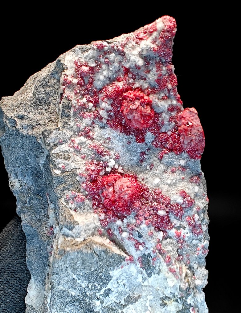 Cinabro su Calcite Cristalli su matrice - Altezza: 8 cm - Larghezza: 4 cm- 135 g #2.1