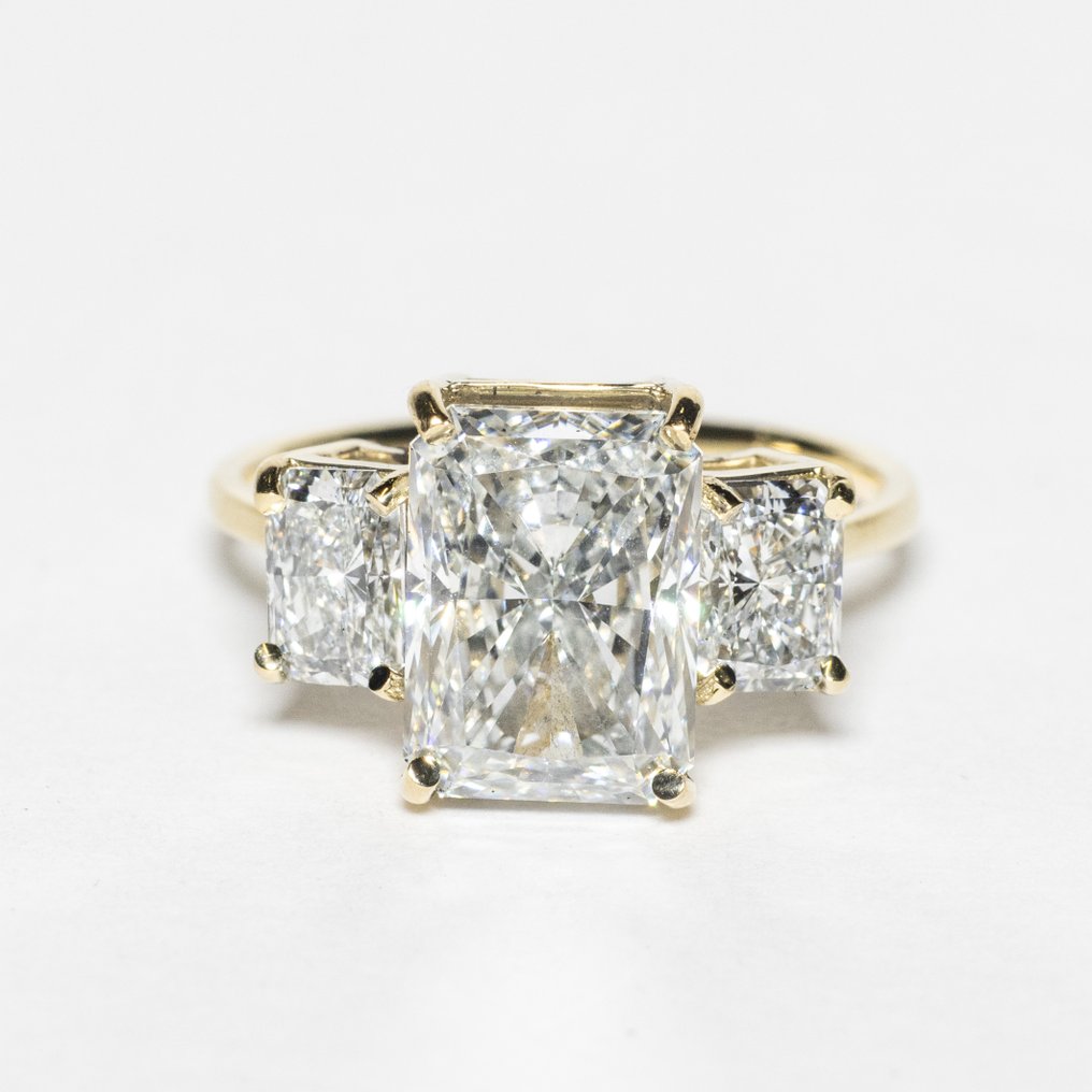 沒有保留價 - 點睛戒指 - 18 克拉 黃金 -  5.12ct. tw. 鉆石 (實驗室培育) - 鉆石 - F VS1 2EX #1.0