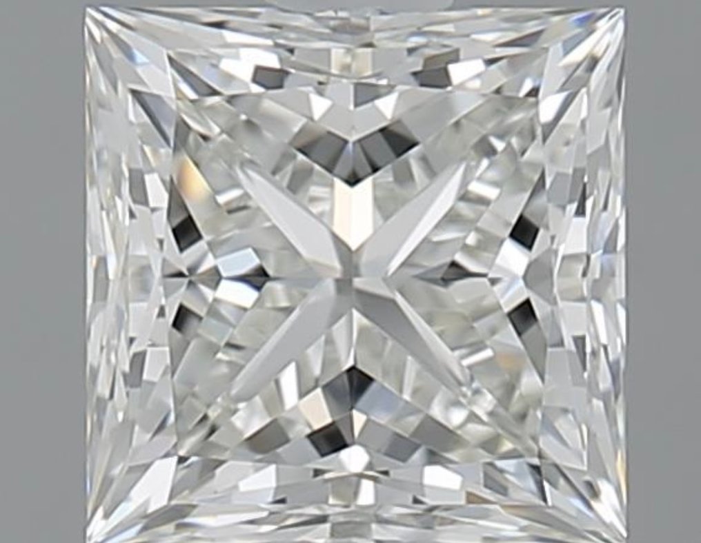 沒有保留價 - 1 pcs 鑽石  (天然)  - 1.02 ct - 方形 - H(次於白色的有色鑽石) - IF - 國際寶石學院（International Gemological Institute (IGI)） #1.0