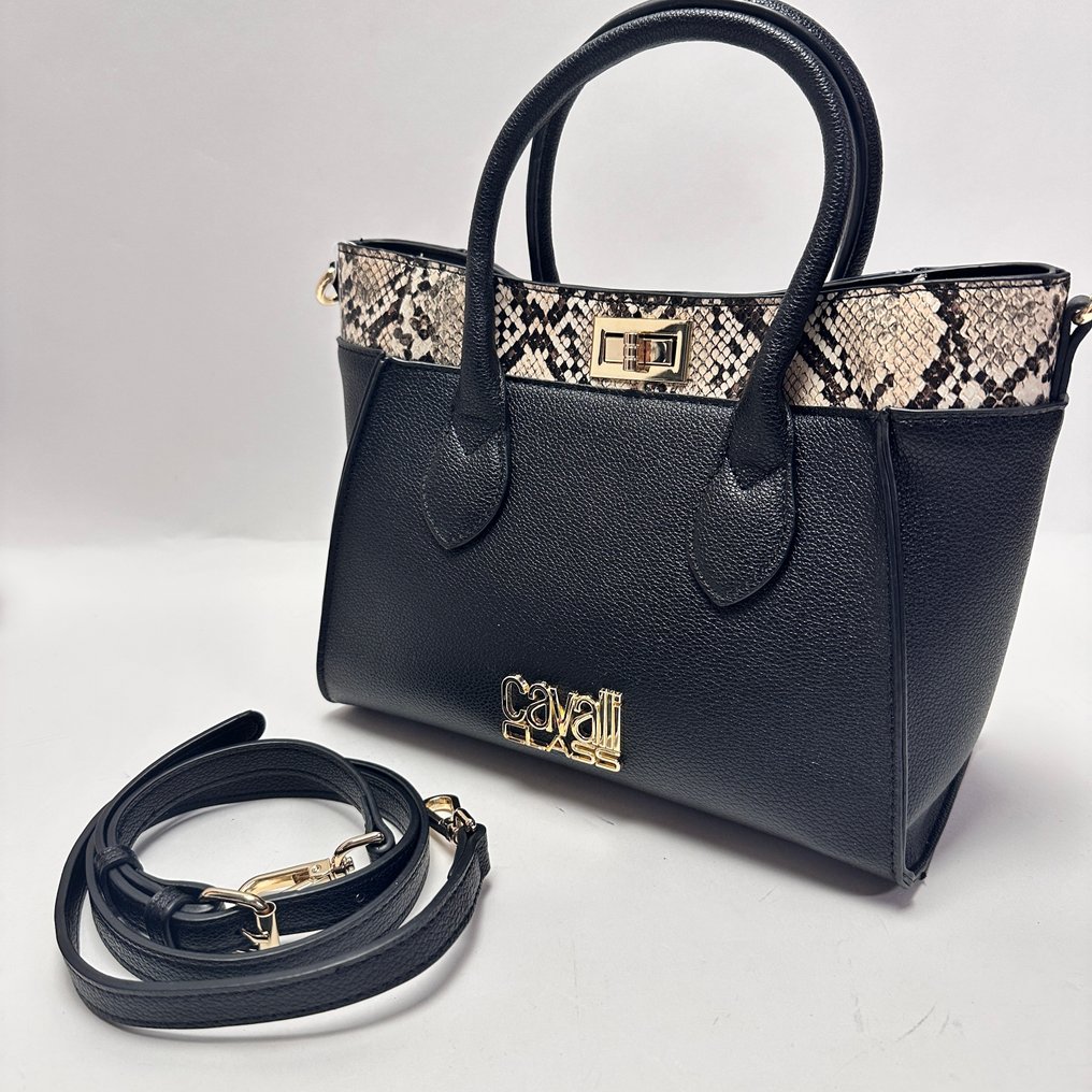 Roberto Cavalli - Cavalli Class - Black+Snake Satchel - Válltáska #1.0