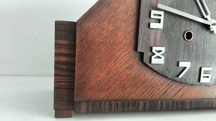 阿姆斯特丹校鐘 -  藝術裝飾 艾肯-柚木-铬 - Junghans 手表 - 1920-1930 #2.1