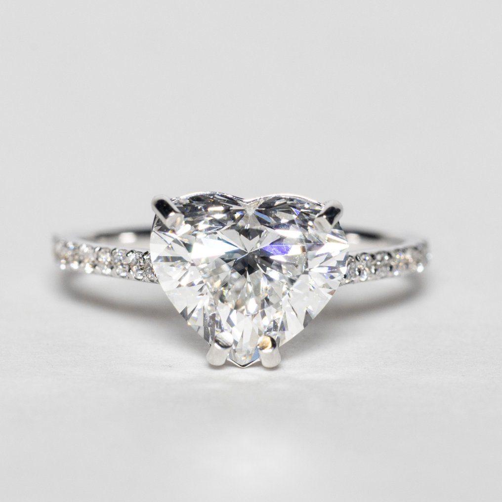 Ingen mindstepris - Statement-ring - 18 kraat Hvidguld - 3.00ct. tw. Diamant (Laboratoriedyrket) - Diamant - D VS1 2EX #1.0