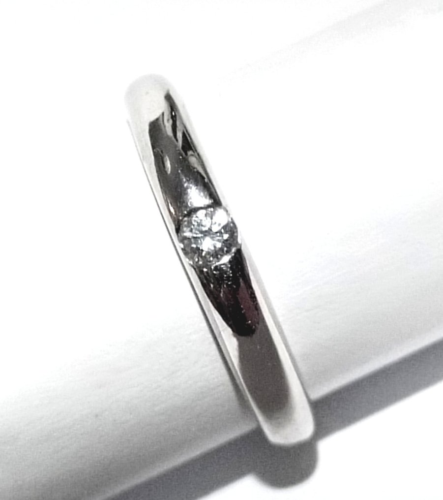 χωρίς τιμή ασφαλείας - Δαχτυλίδι - 18 καράτια Λευκός χρυσός -  0.10ct. tw. Διαμάντι (Φυσικό)  #3.2