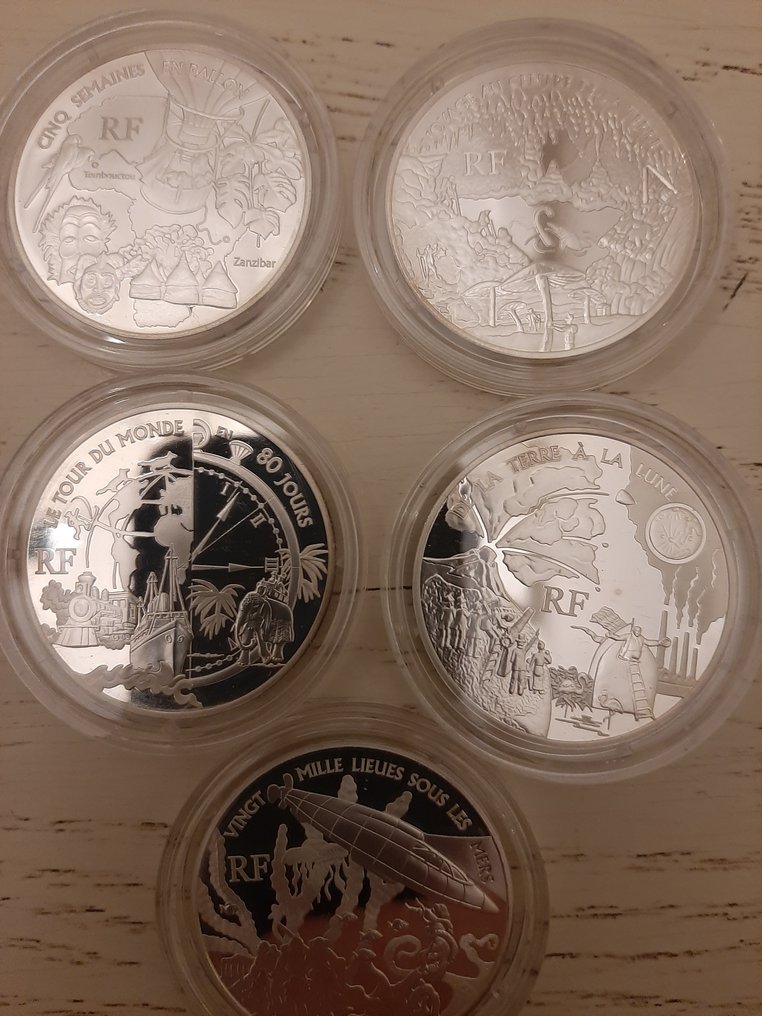 Γαλλία. 1 1/2 Euro 2005/2006 "Jules Verne" (5 monnaies) Proof  (χωρίς τιμή ασφαλείας) #1.0