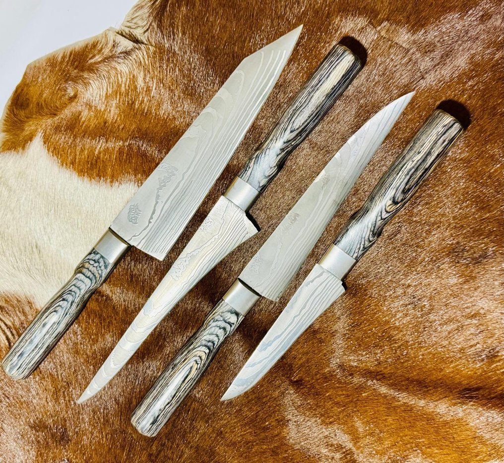 廚刀 - 厨房厨师刀具套装(0084) - VG10钢材 少钢与异国木材手柄 - 日本 - 厨房厨师 KNife #1.0