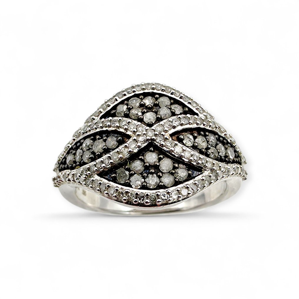 Senza prezzo di riserva - Anello Argento - Diamanti (Certificati) #1.0