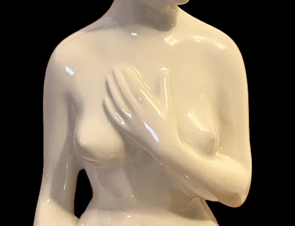 Kezzel Festett - 小雕像, The nude - 30 cm - 瓷 #2.1