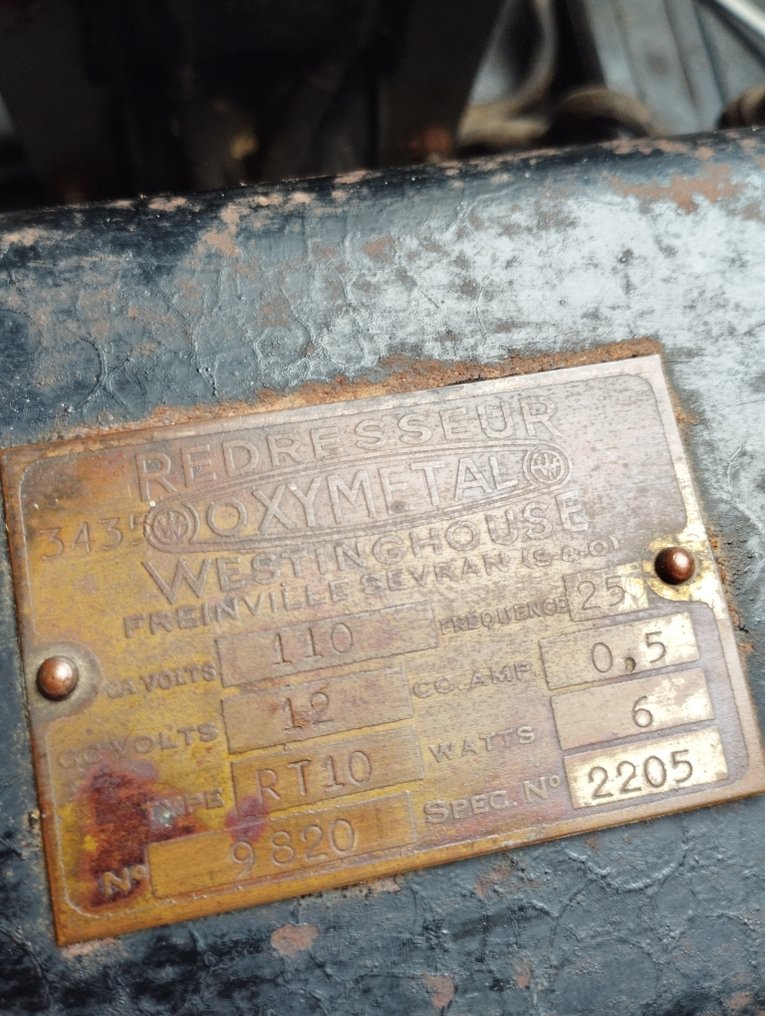 Ancien redresseur/transformateur industriel , scientifique Westinghouse , OXYMETAL - Όργανα μέτρησης - Μέταλλο, Ορείχαλκος - 1930-1940 - ηλεκτροτεχνία #2.1