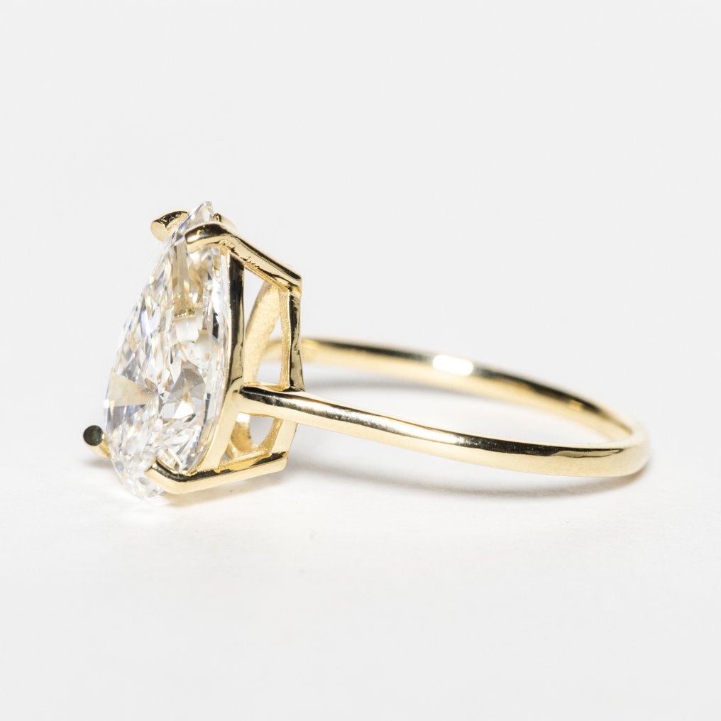 沒有保留價 - 訂婚戒指 - 18 克拉 黃金 -  3.07ct. tw. 鉆石 (實驗室培育) - F VS1 2EX #3.2