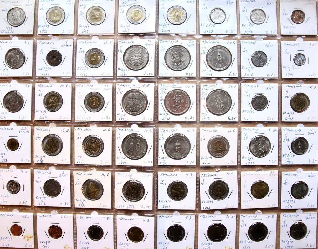 Tailandia. 48 different coins 1941-2018 incl. many 10 & 20 Baht commemorative pieces  (Senza prezzo di riserva) #1.0