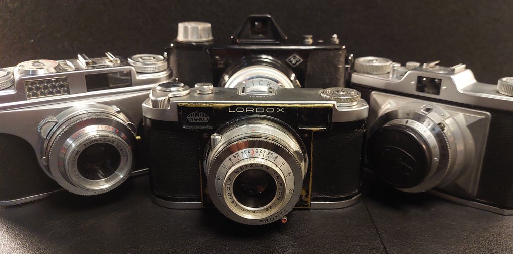 Agfa, Leidolf, Braun, Enna Lordox mit Triplon 2,8/5cm / Gloriette mit Cassar 2.8/45mm / Click II mit Achromat 8.8  / Arette Câmera sem espelho #1.0