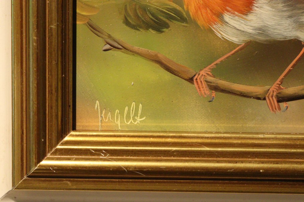 Scuola tedesca (XX) - Paar roodborstjes #4.3