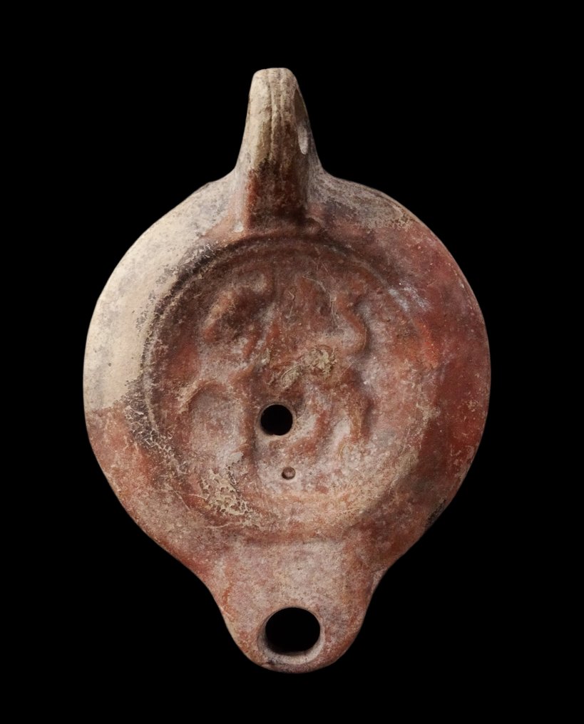 Αρχαία Ρωμαϊκή Λάμπα λαδιού - Πήγασος - μάρκα κεραμέα MNOVIVST - 2ος αιώνας μ.Χ. #2.1