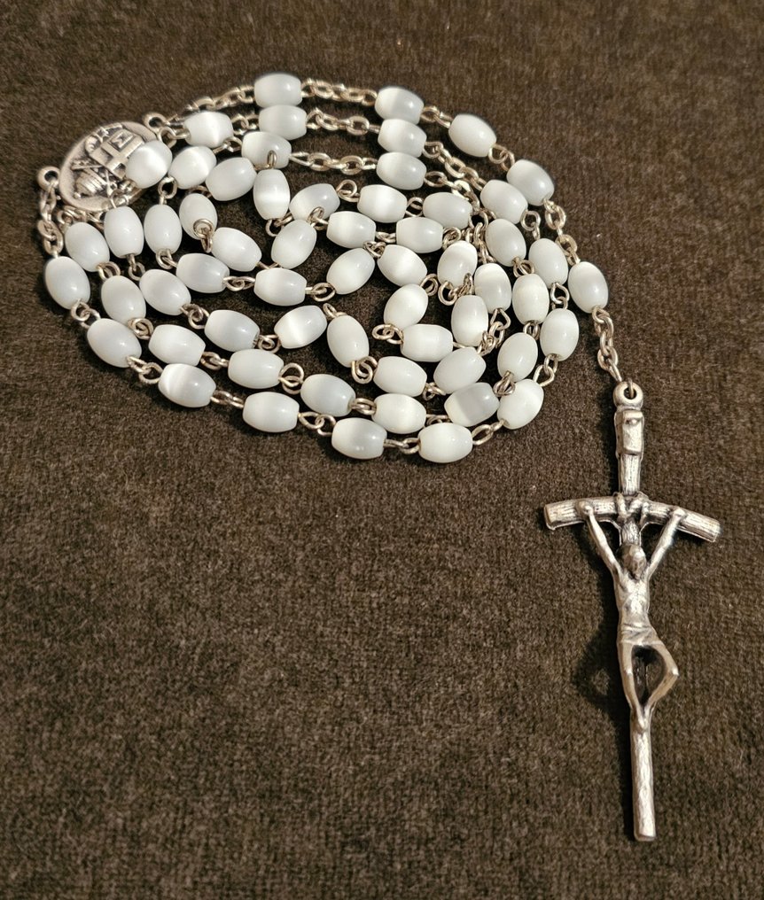 Πάπας Ιωάννης Παύλος Β' - Σπάνιο ροζάριο από την ακρόαση - Επάργυρο - 1980-1990 #1.0