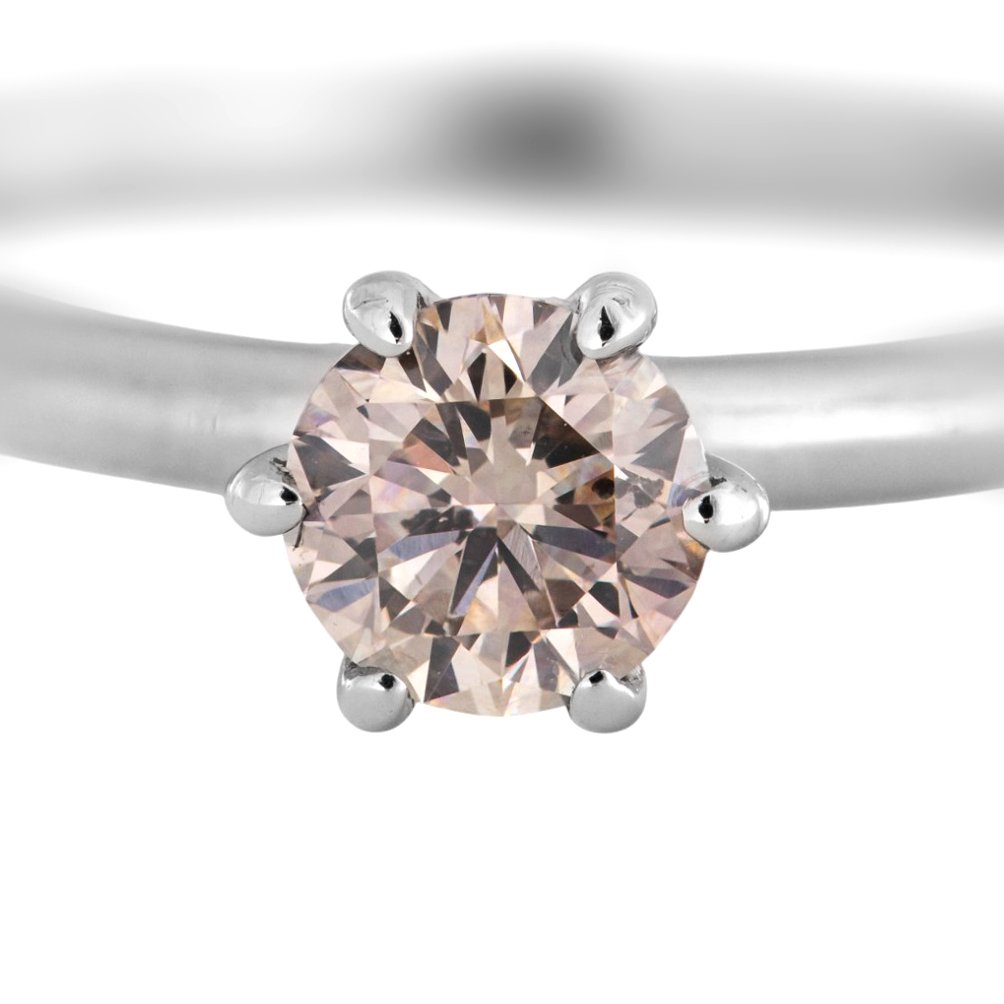 χωρίς τιμή ασφαλείας - Δαχτυλίδι - 14 καράτια Λευκός χρυσός - 0.52ct. tw. Καφέ Διαμάντι (Φυσικού χρώματος) #1.0