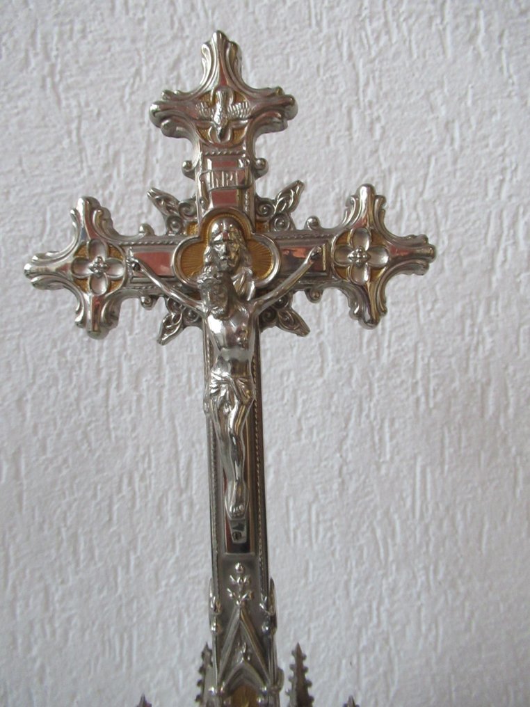  十字架 - 粗鋅 - 20世纪早期 - Neo Gotisch kruis - 45 cm  #2.1