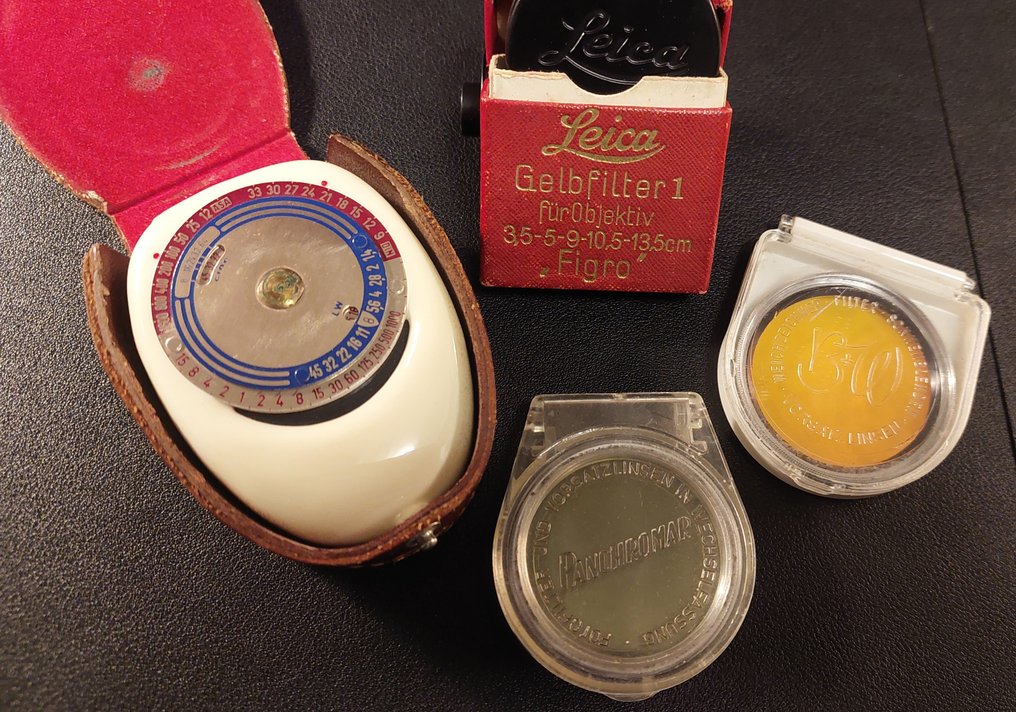 Leica, Prix Perfect - B&W - Panchromar Gelbfilter 1 "Figro" - 3,5-5-9-10,5-13,5cm + Panchromar 42mm Attachment lense + B&W 43 ES Attachment Élément d'objectif #1.0