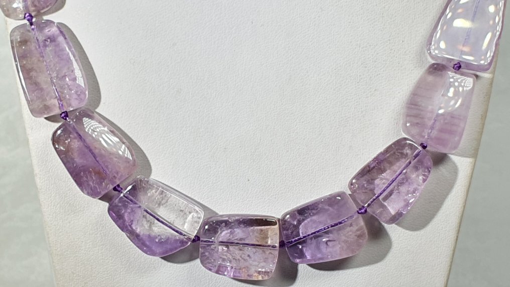 天然巴洛克紫水晶 - 大型 - 平静并减轻压力 - 925纯银 - 非常特别 - 项链 #1.0