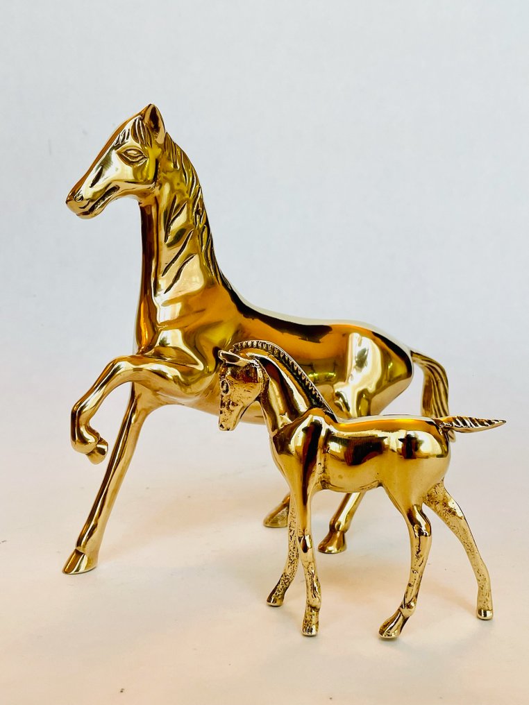动物主题收藏系列 - 意大利风格的中世纪铜马雕塑 - Jaren 50–70. #4.3