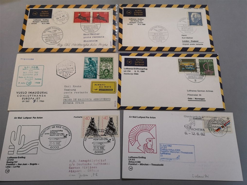 德国及殖民地  - 德国，联邦共和国——60次航班收藏，20枚邮票集，30张首日封 #2.1
