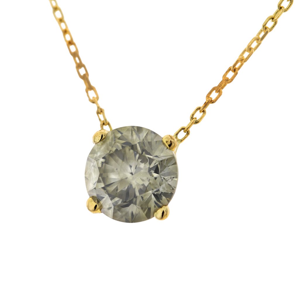 沒有保留價 - 吊墜頸鏈 - 14 克拉 黃金 -  2.02ct. tw. 黃色 鉆石 (天然彩色) #4.3