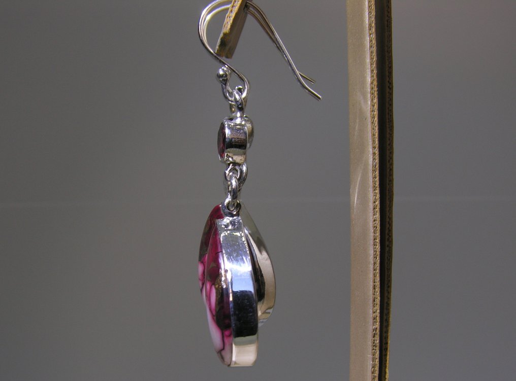 Τυρκουάζ σκουλαρίκια - Ύψος: 50 mm - Πλάτος: 14.1 mm- 6.8 g - (2) #3.2