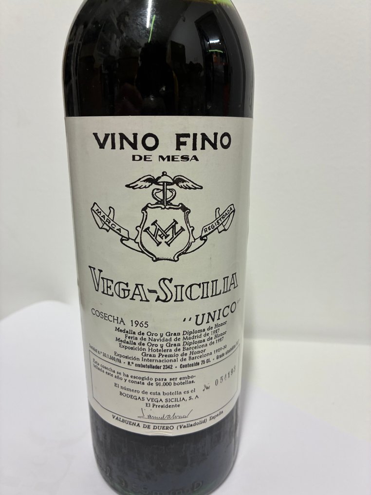 1965 Vega Sicilia Unico - Ribera del Duero Gran Reserva - 1 Bottle (0.75L) #1.0