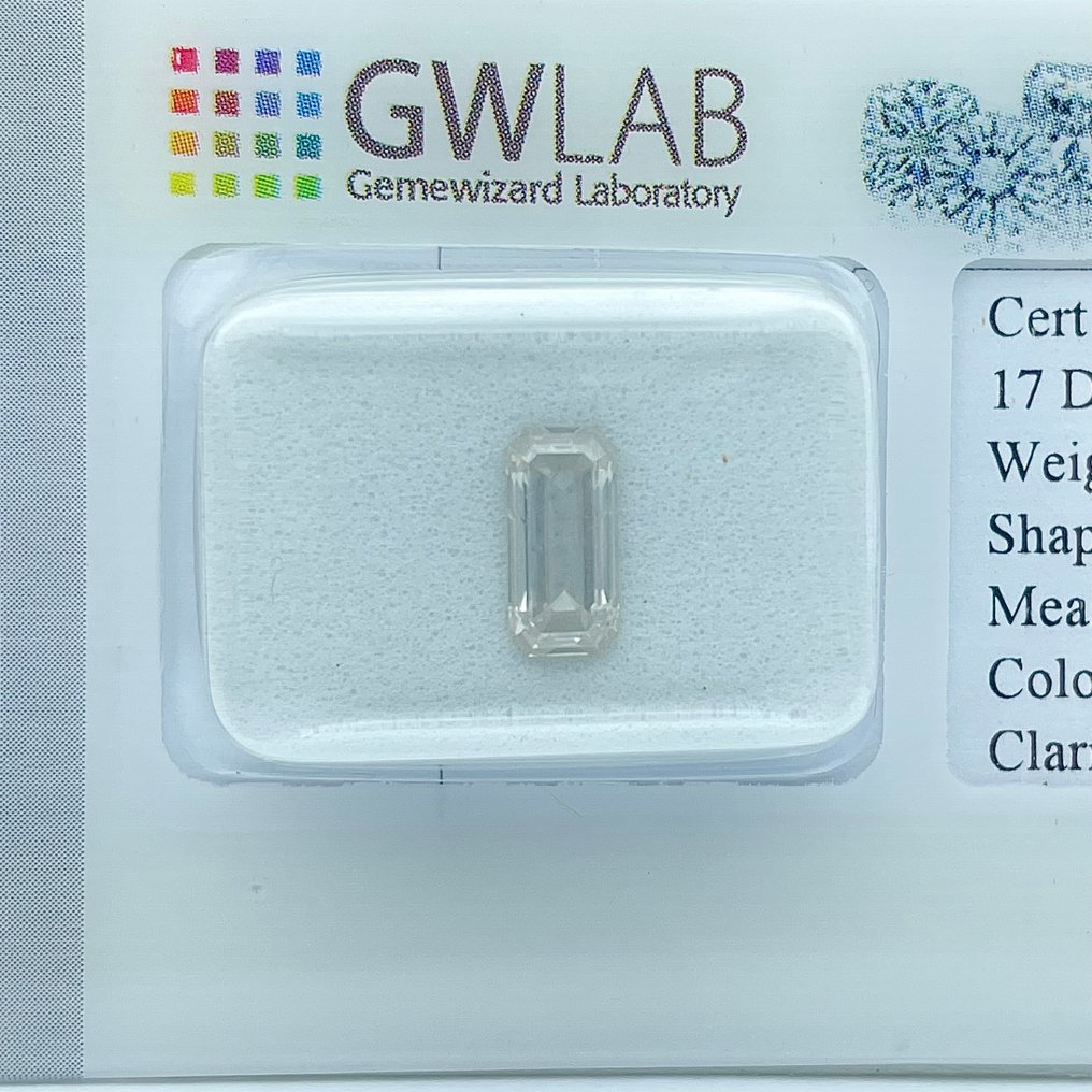 沒有保留價 - 1 pcs 鑽石  (天然)  - 1.00 ct - 祖母綠形 - I(極微黃、正面看為白色) - SI2 - Gemewizard Gemological Laboratory (GWLab) #3.2